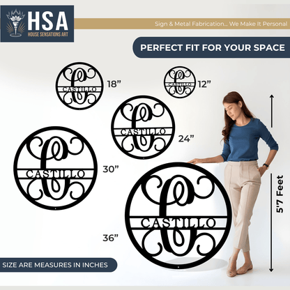 Custom Last Name Monogram Sign – Personalized Wall Decor - HouseSensationsArt