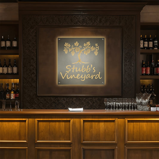 Custom LED Office & Storefront Sign - Metal Logo with Backlit Display - HouseSensationsArt