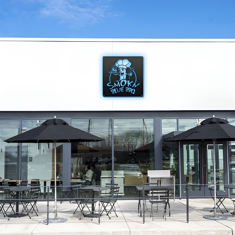 Custom LED Office & Storefront Sign - Metal Logo with Backlit Display - HouseSensationsArt