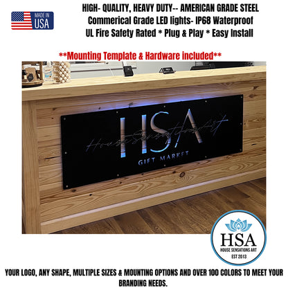 Custom Lighted Metal Signs - LED Backlit & Laser - Cut Business Signage - HouseSensationsArt