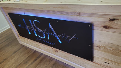 Custom Lighted Metal Signs - LED Backlit & Laser - Cut Business Signage - HouseSensationsArt