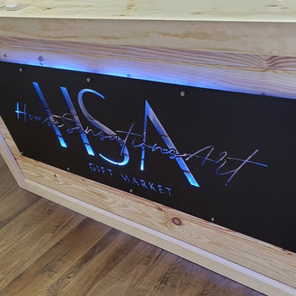 Custom Lighted Metal Signs - LED Backlit & Laser - Cut Business Signage - HouseSensationsArt