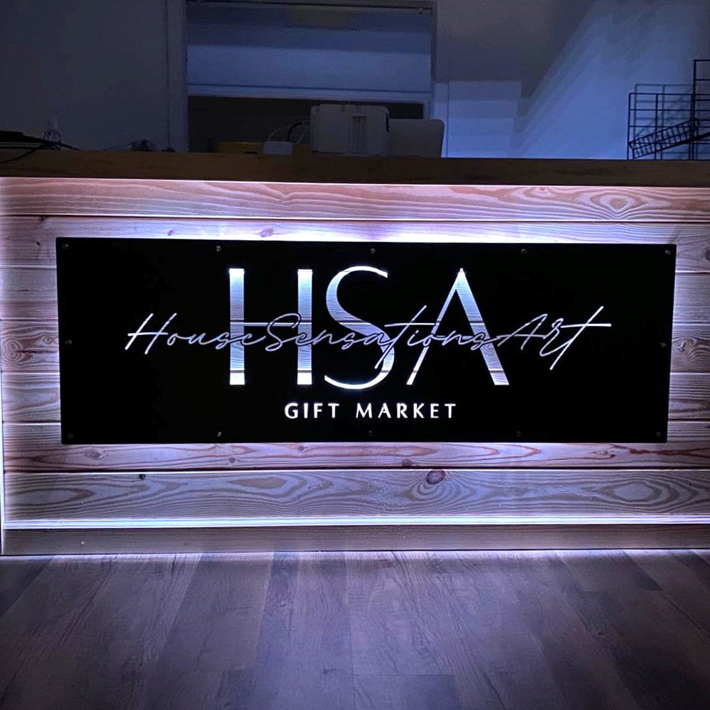Custom Lighted Metal Signs - LED Backlit & Laser - Cut Business Signage - HouseSensationsArt