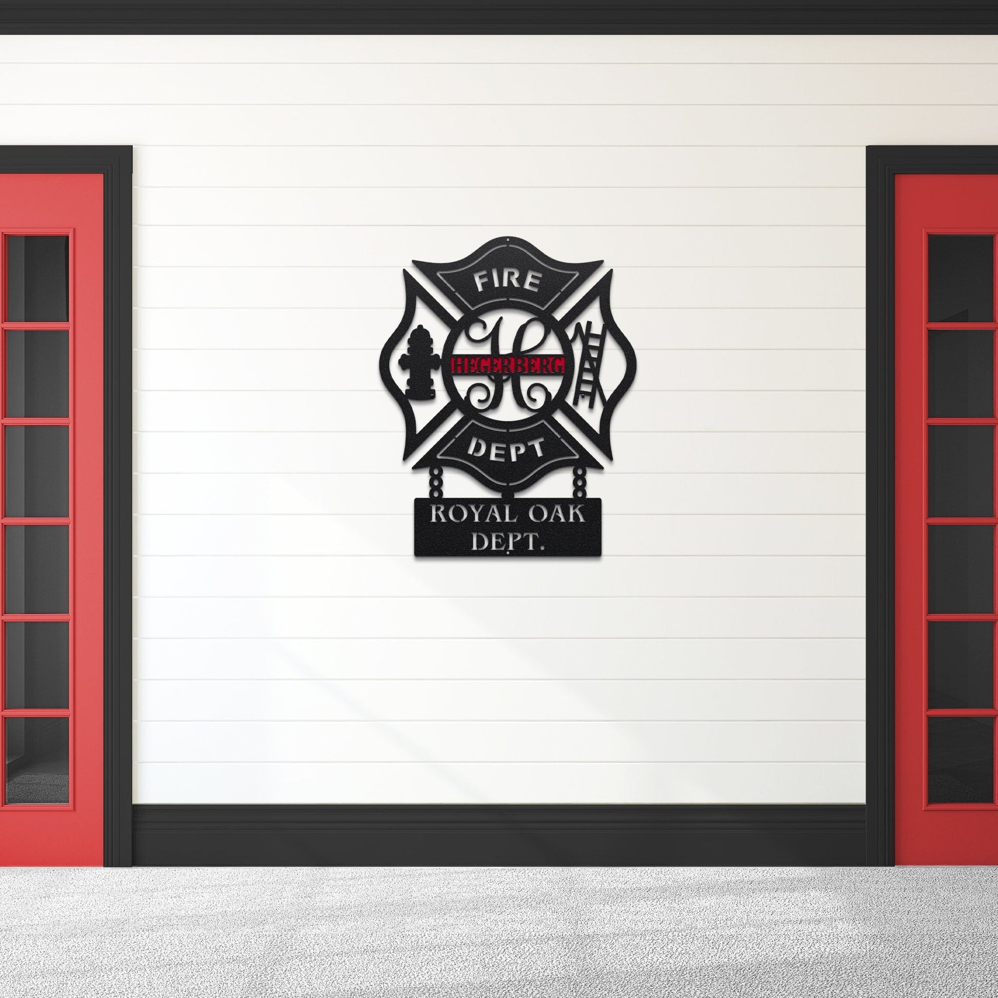 Custom Maltese Cross - Personalized Firefighter Metal Chain Plaque - HouseSensationsArt