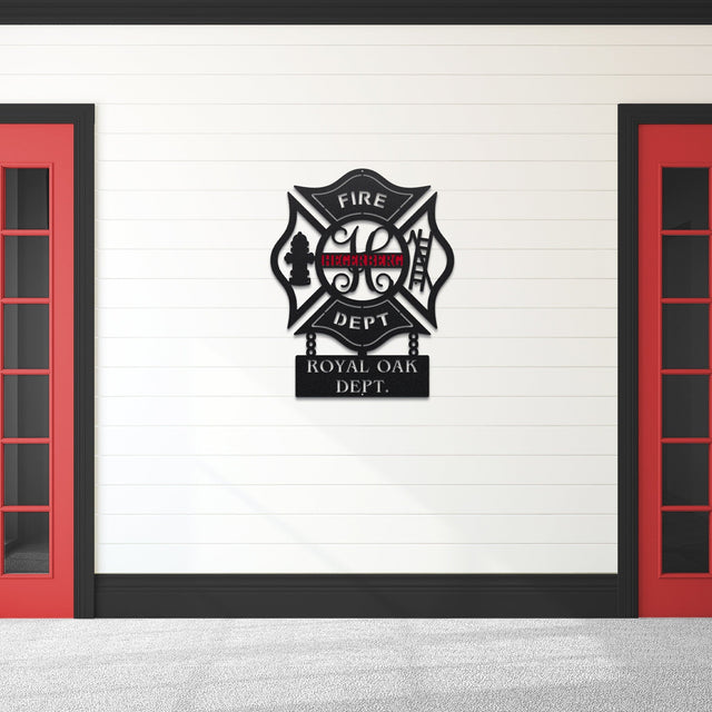 Custom Maltese Cross - Personalized Firefighter Metal Chain Plaque - HouseSensationsArt
