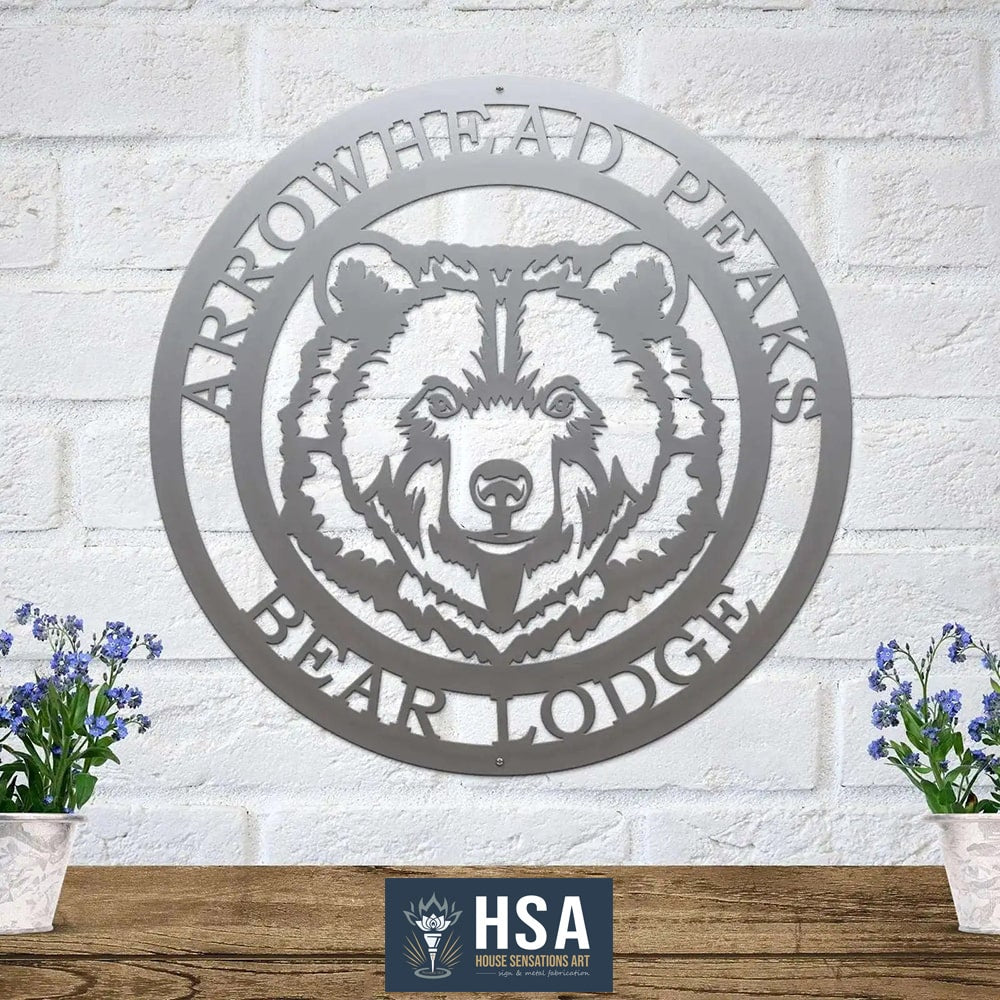 Custom Metal Bear Signs – Rustic Wall Decor for Cabins & Lodges - HouseSensationsArt