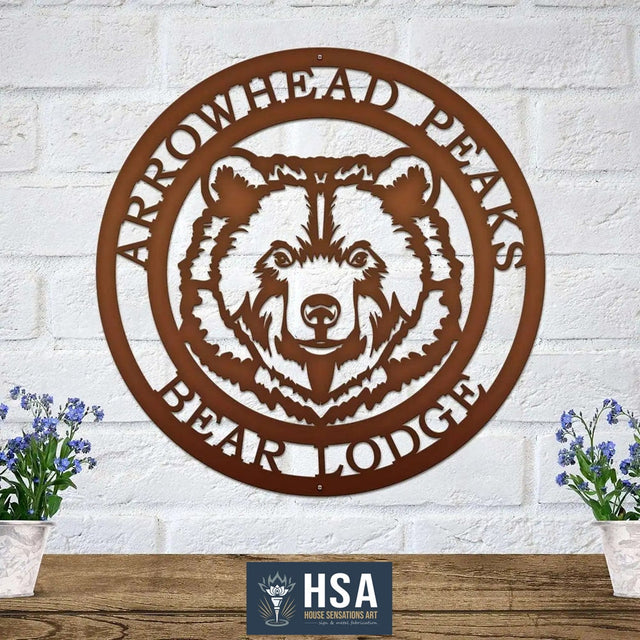 Custom Metal Bear Signs – Rustic Wall Decor for Cabins & Lodges - HouseSensationsArt