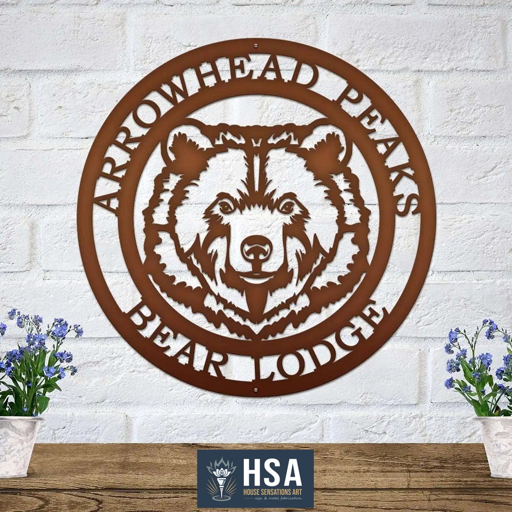 Custom Metal Bear Signs – Rustic Wall Decor for Cabins & Lodges - HouseSensationsArt
