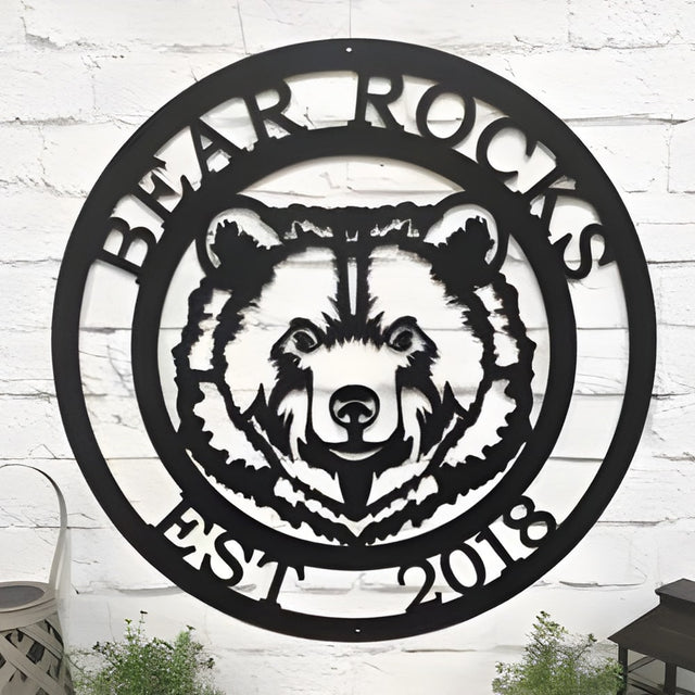 Custom Metal Bear Signs – Rustic Wall Decor for Cabins & Lodges - HouseSensationsArt