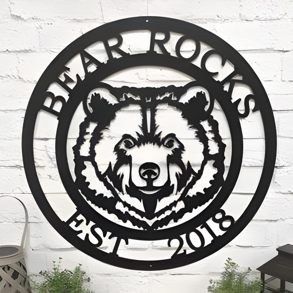Custom Metal Bear Signs – Rustic Wall Decor for Cabins & Lodges - HouseSensationsArt