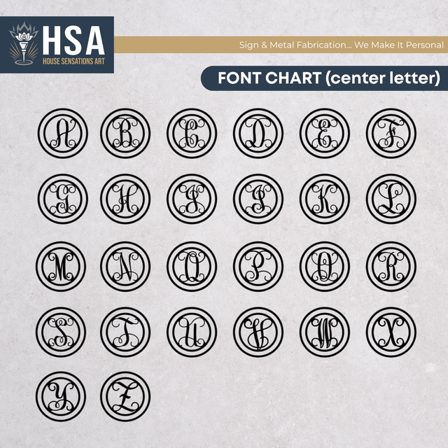 Custom Metal Family Name Sign – Personalized Monogram Wall Art - HouseSensationsArt