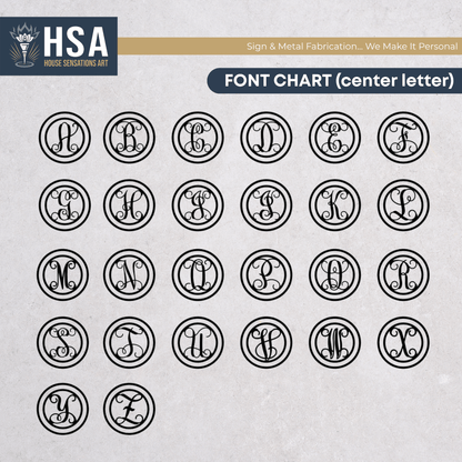 Custom Metal Family Name Sign – Personalized Monogram Wall Art - HouseSensationsArt