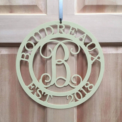 Custom Metal Family Name Sign – Personalized Monogram Wall Art - HouseSensationsArt