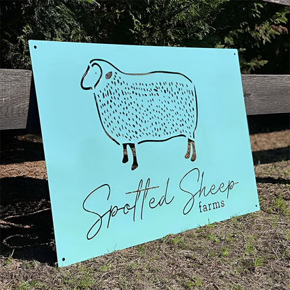 Custom Metal Farm Brand Sign | Outdoor Ranch or Farm Logo Plaque - HouseSensationsArt