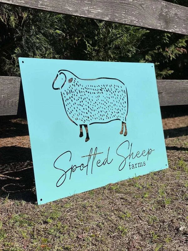 Custom Metal Farm Brand Sign | Outdoor Ranch or Farm Logo Plaque - HouseSensationsArt