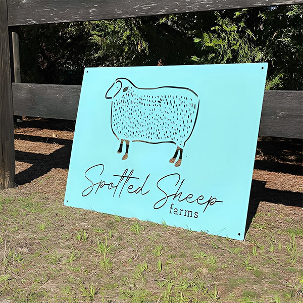 Custom Metal Farm Brand Sign | Outdoor Ranch or Farm Logo Plaque - HouseSensationsArt