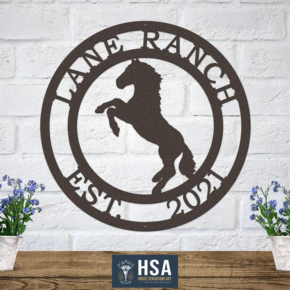 Custom Metal Horse Ranch Signs for Barns, Farmhouses & Entry Gates - HouseSensationsArt