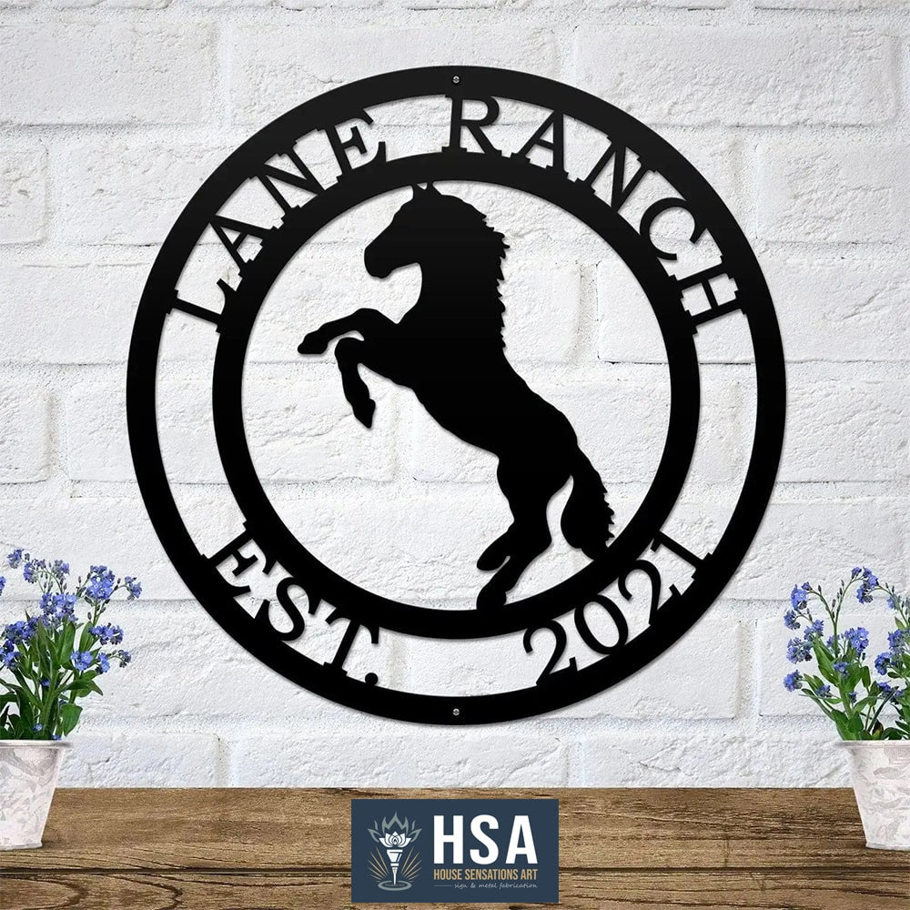 Custom Metal Horse Ranch Signs for Barns, Farmhouses & Entry Gates - HouseSensationsArt