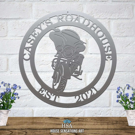 Custom Metal Motorcycle Sign - Custom Metal Motorcycle Sign – Weather - Resistant Outdoor Address Signs for Firefighter, Home Décor & Housewarming Gift - HouseSensationsArt