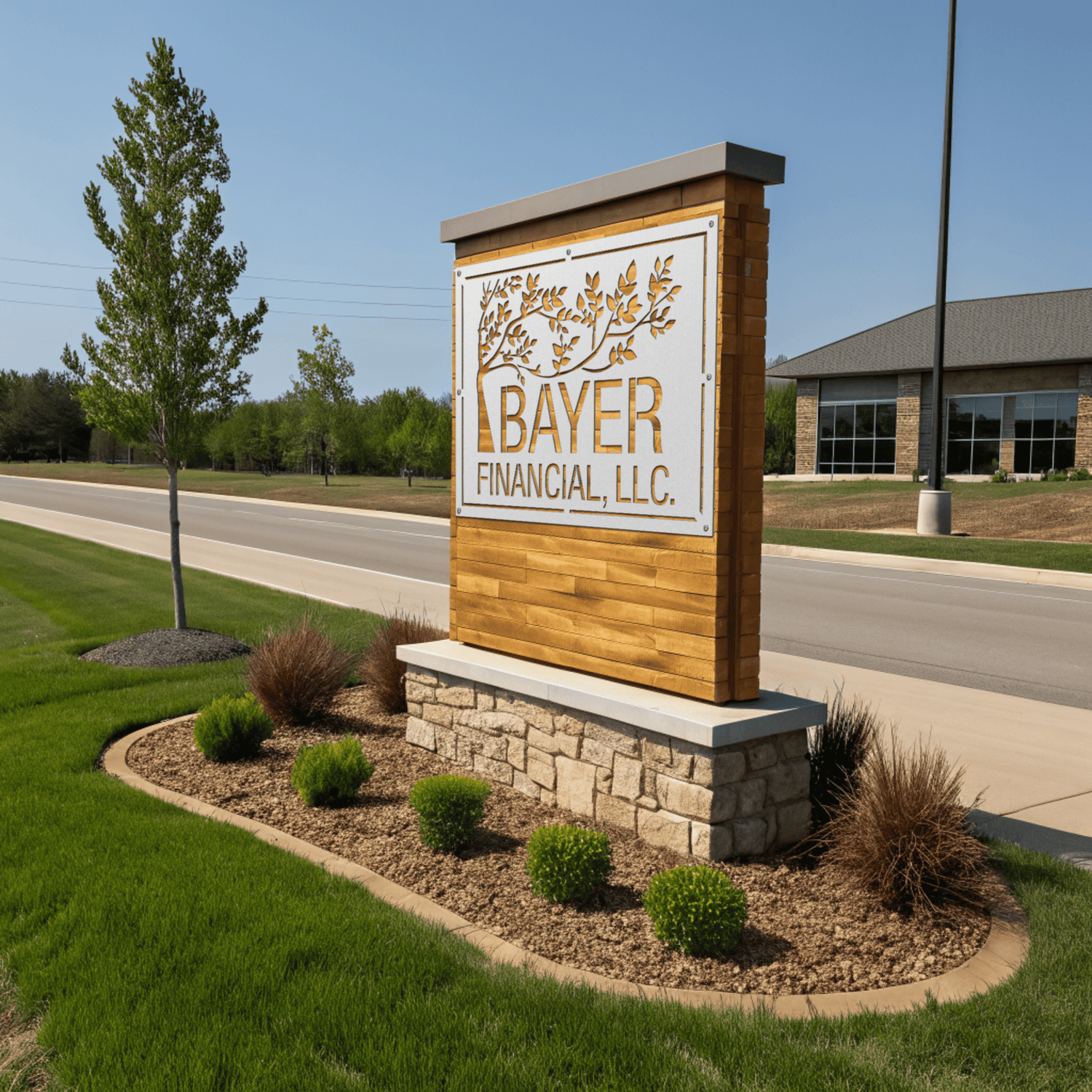 Custom Monument Sign | Outdoor Metal Business Storefront Sign - HouseSensationsArt