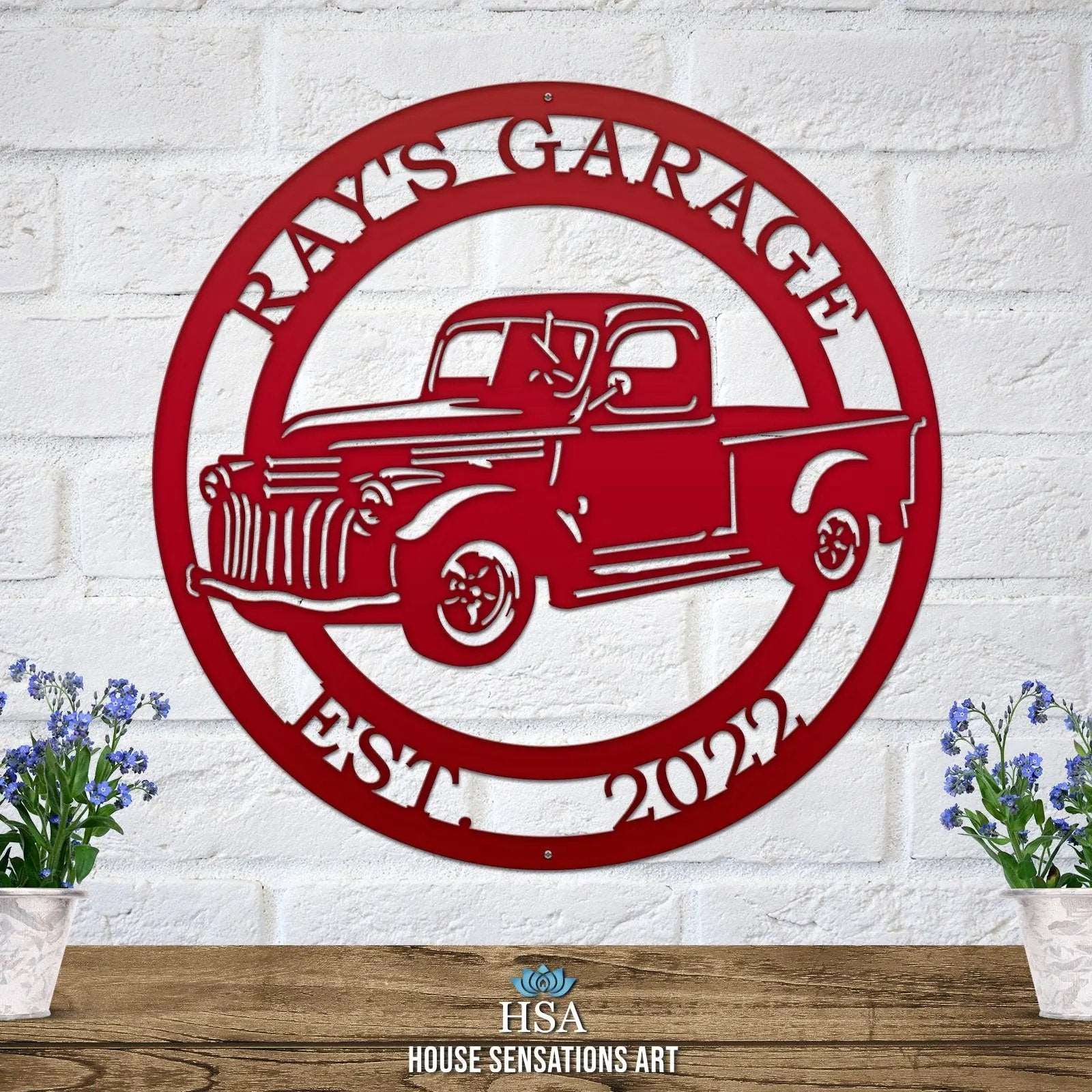 Custom old Chevy signs – rustic metal truck decor for outdoor walls, garages, or front porch displays