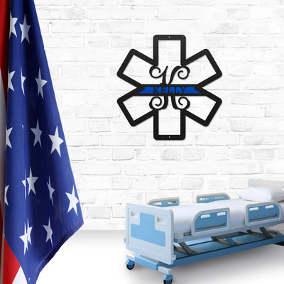 Custom paramedic house sign – metal Star of Life address plaque for EMTs