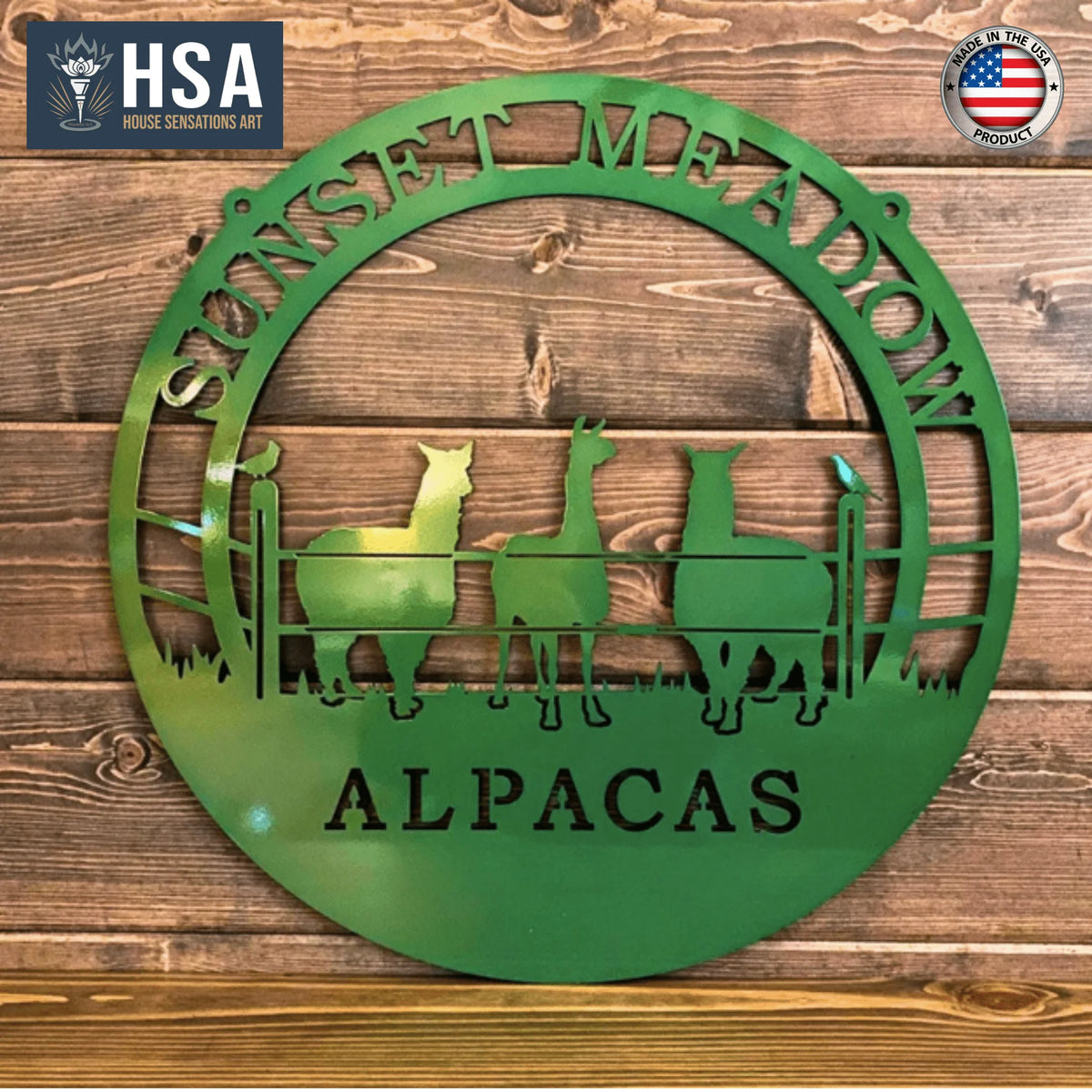 Custom Rustic Alpaca Signs – Durable Metal Farmhouse Decor 1