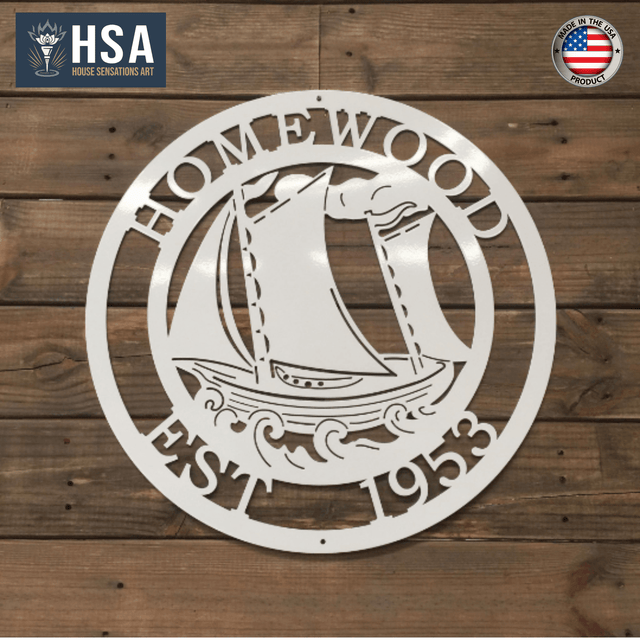 Custom Schooner Sign – Personalized Nautical Metal Wall Art & Decor - HouseSensationsArt