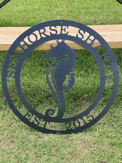 Custom Seahorse Wall Plaque – Coastal Address Sign for Beach Homes - HouseSensationsArt