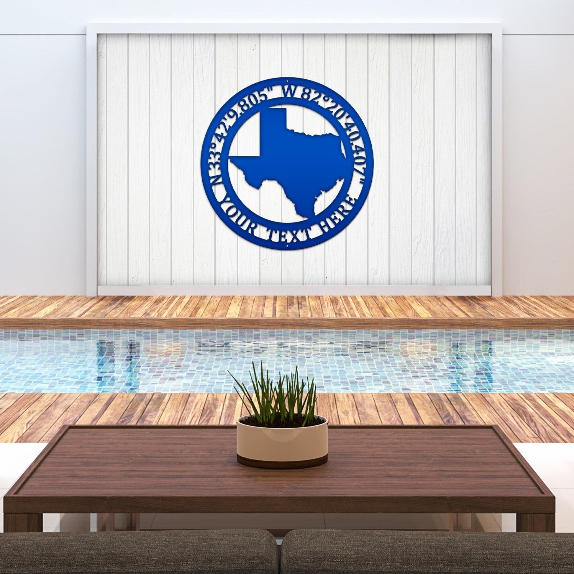 Custom State GPS Coordinates Custom Metal Sign - HouseSensationsArt