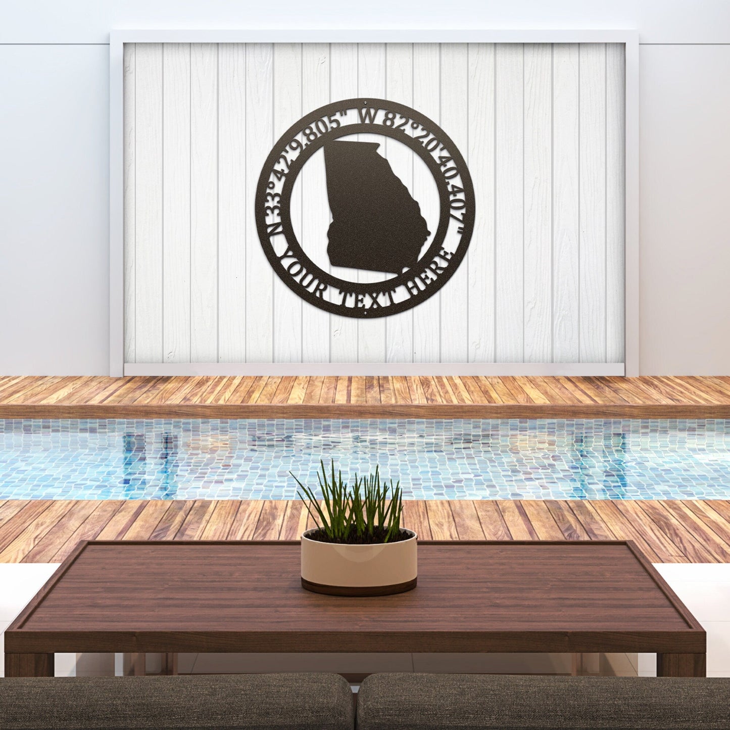 Custom State GPS Coordinates Custom Metal Sign - HouseSensationsArt