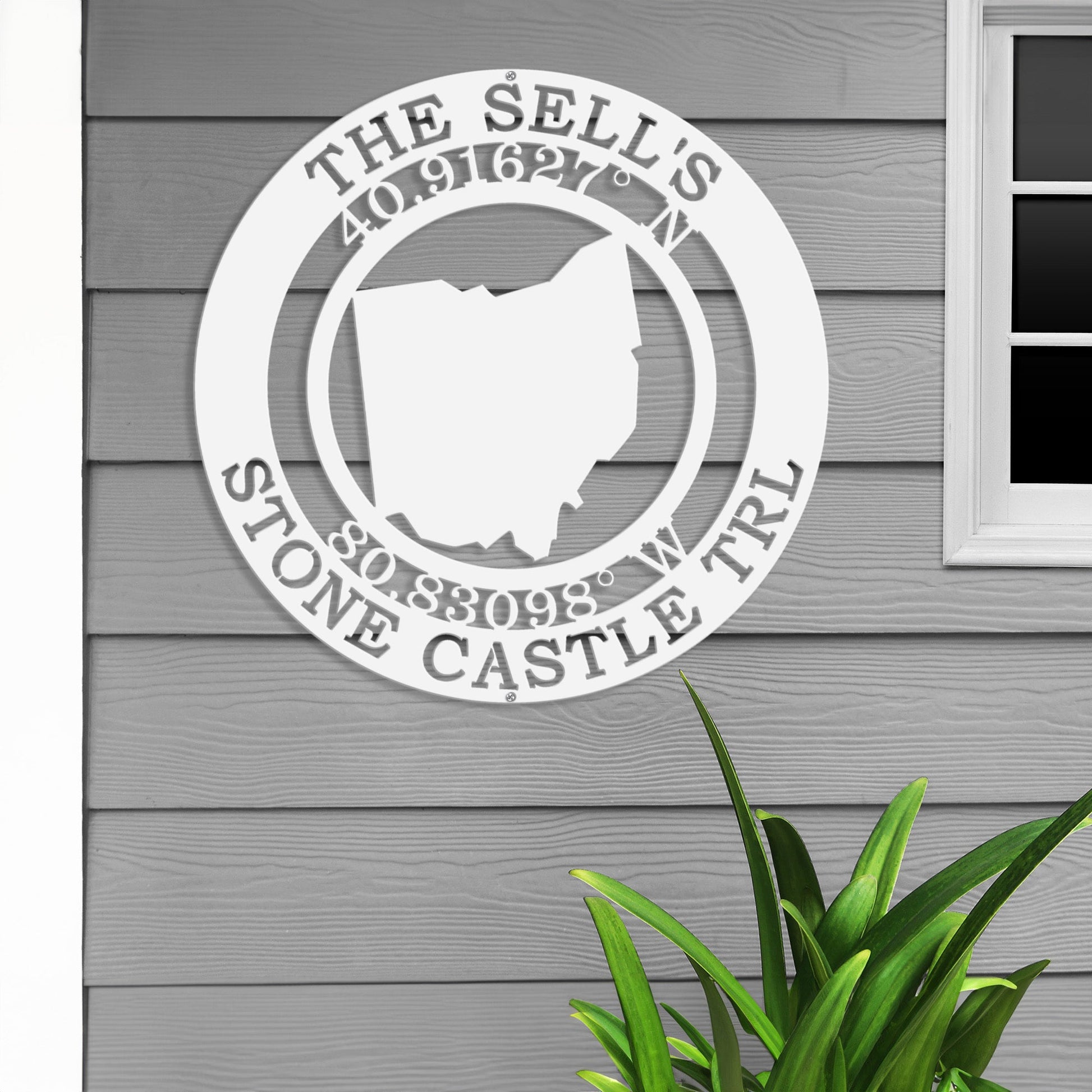 Custom State & Quote GPS Coordinates Sign - Personalized Nautical Wall Art, Family Name & Date - Indoor Outdoor Metal Decor, Housewarming or Wedding Gift for Couples - HouseSensationsArt