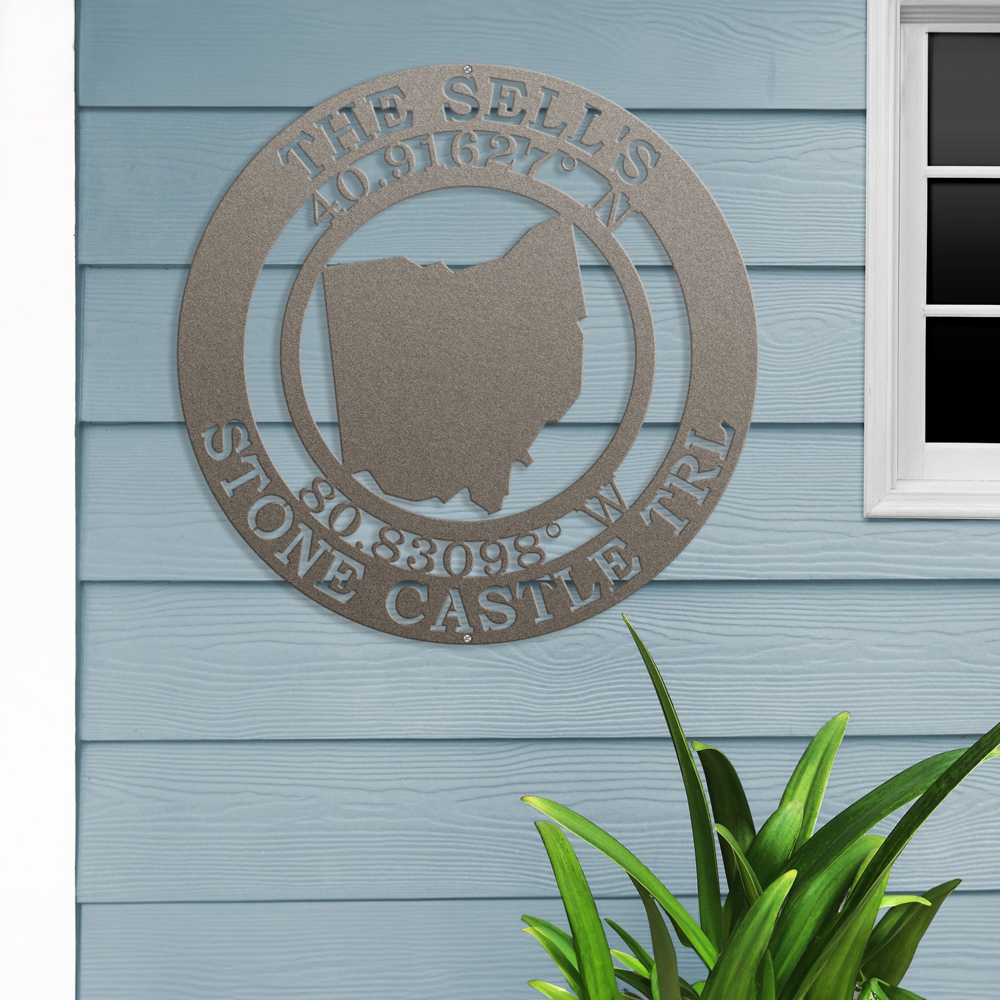 Custom State & Quote GPS Coordinates Sign - Personalized Nautical Wall Art, Family Name & Date - Indoor Outdoor Metal Decor, Housewarming or Wedding Gift for Couples - HouseSensationsArt