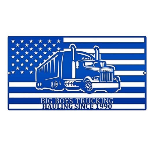 Custom Truck Driver Sign-American Flag Truck Driver Sign Car Sign House Sensations Art