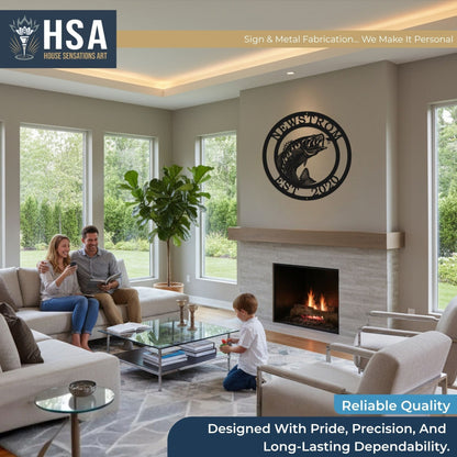 Custom Walleye Fishing Metal Wall Decor Sign, Personalized Lake House Decor, Metal Fish Wall Art, Boat Cabin Sign - TTS - HouseSensationsArt