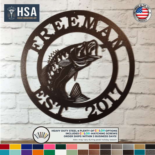 Custom Walleye Fishing Metal Wall Decor Sign, Personalized Lake House Decor, Metal Fish Wall Art, Boat Cabin Sign - TTS - HouseSensationsArt