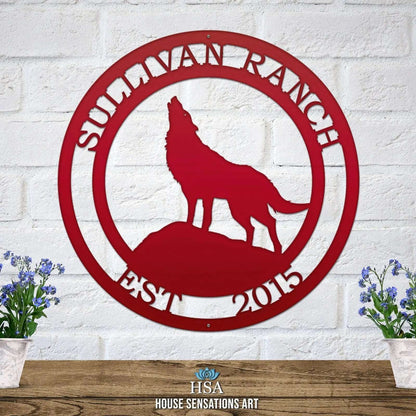 Custom Wolf Sign – Bold Rustic Decor for Cabins, Ranches & Homes - HouseSensationsArt