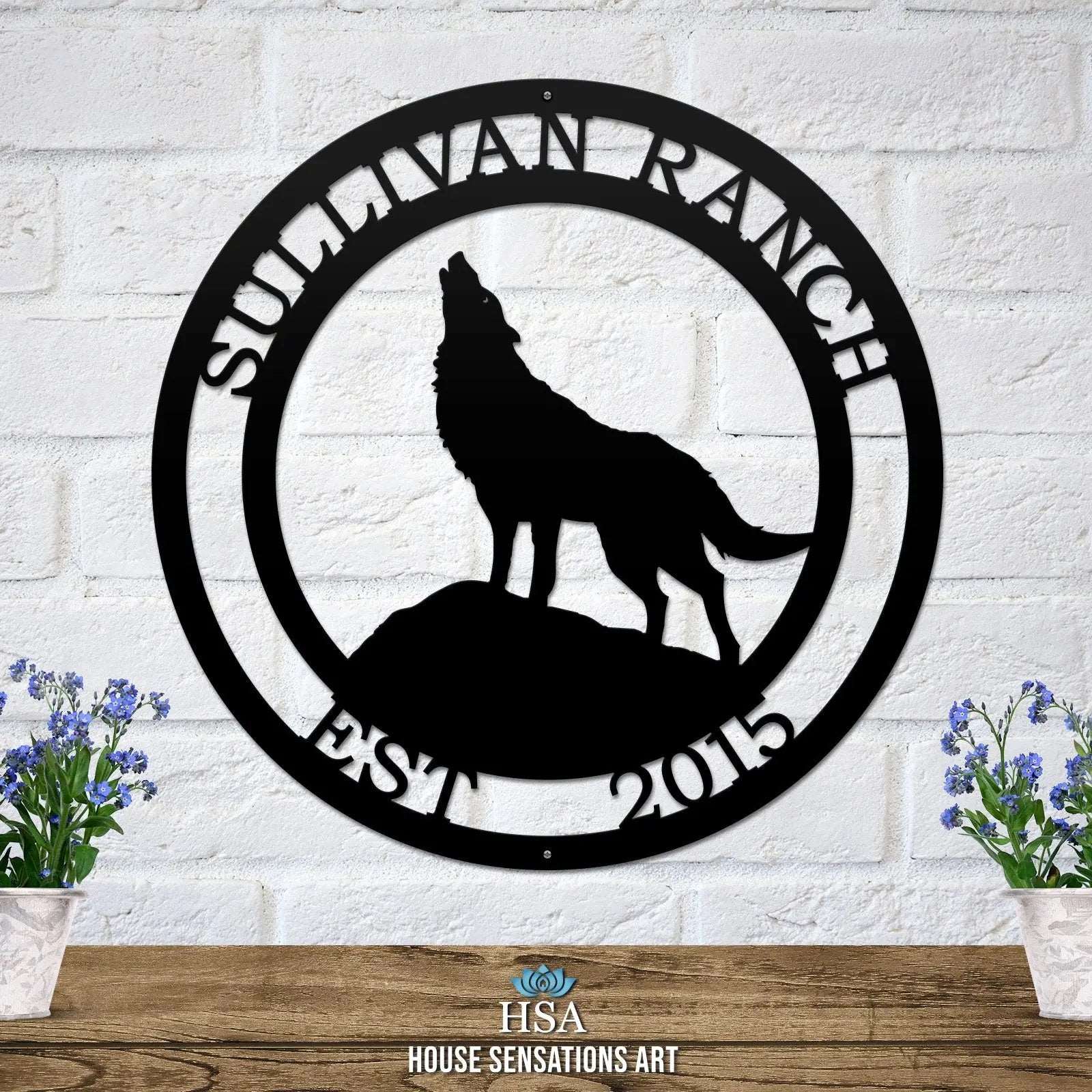 Custom Wolf Sign – Bold Rustic Decor for Cabins, Ranches & Homes - HouseSensationsArt