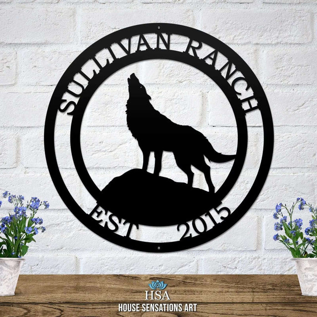 Custom Wolf Sign – Bold Rustic Decor for Cabins, Ranches & Homes - HouseSensationsArt