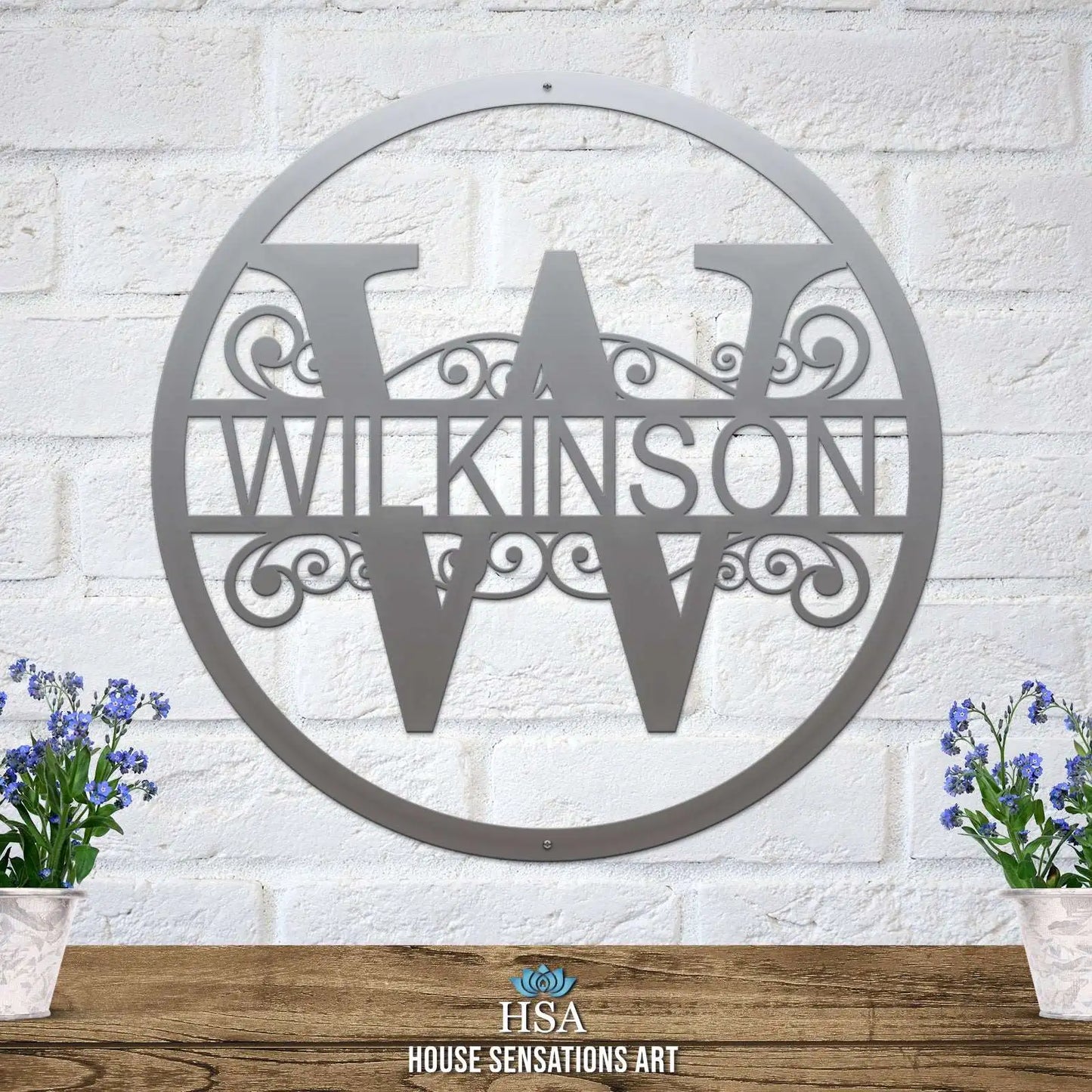 Fancy Family Monogram Name Sign Family Sign House Sensations Art