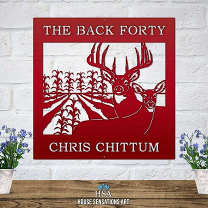 Deer Metal Sign – Personalized Farm Wall Art with Rustic Charm - HouseSensationsArt