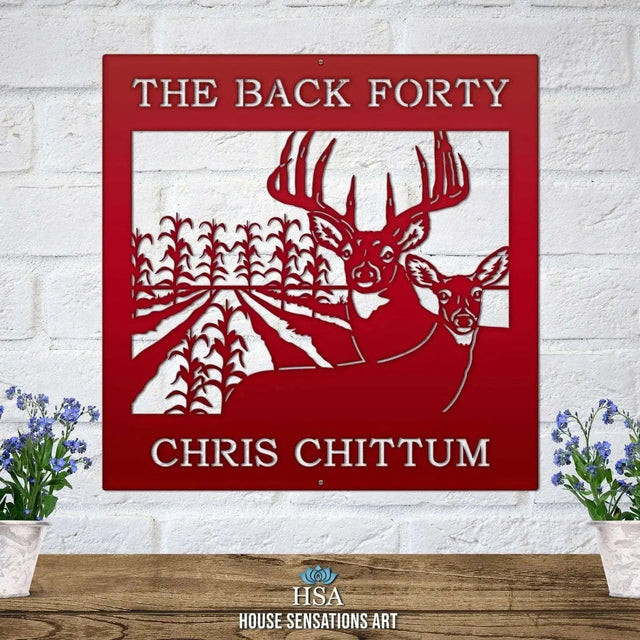 Deer Metal Sign – Personalized Farm Wall Art with Rustic Charm - HouseSensationsArt