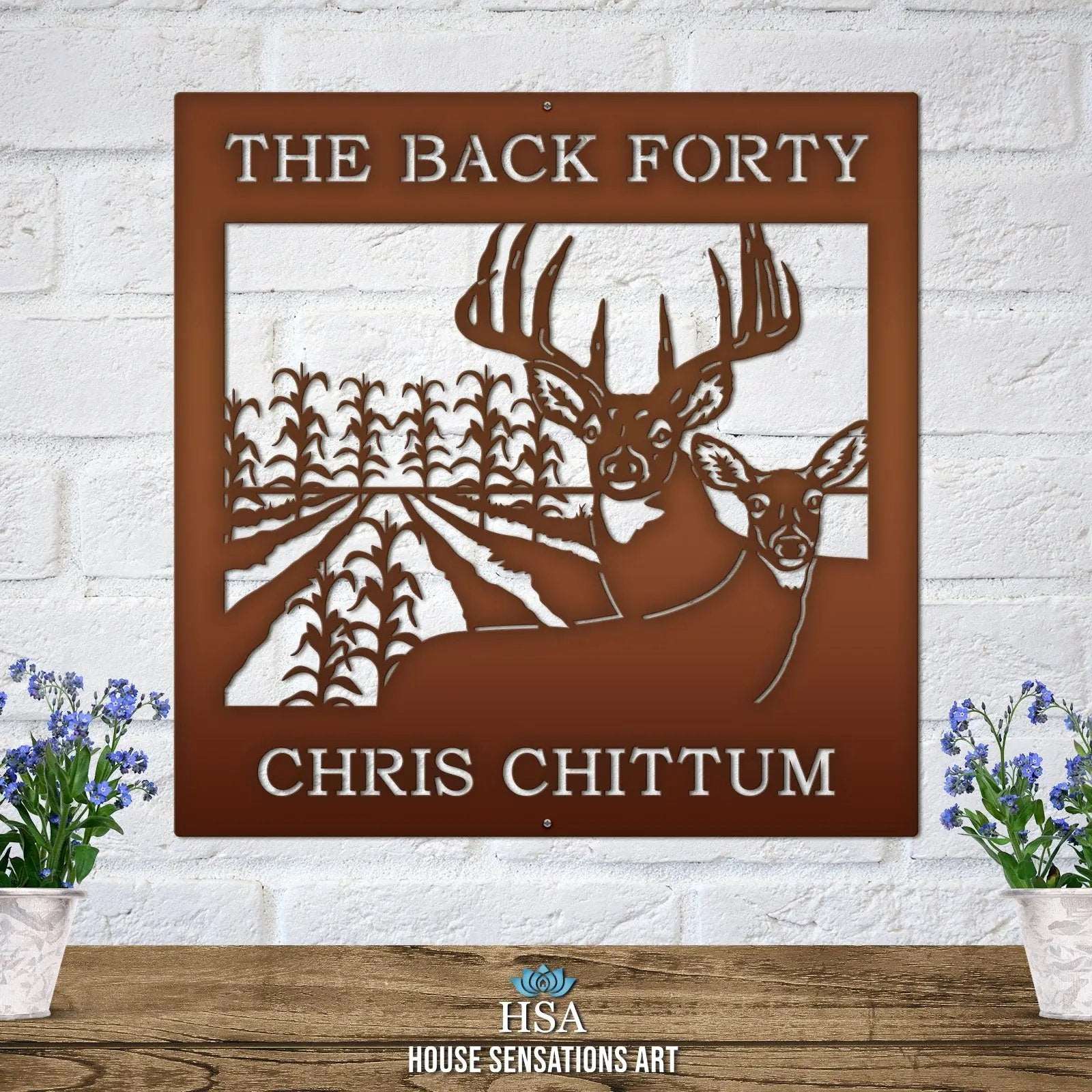 Deer Metal Sign – Personalized Farm Wall Art with Rustic Charm - HouseSensationsArt