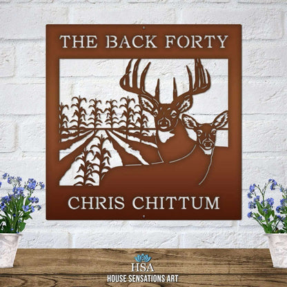 Deer Metal Sign – Personalized Farm Wall Art with Rustic Charm - HouseSensationsArt