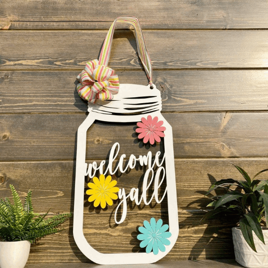 Mason Jar Outside Metal Art Garden Sign House Sensations Art