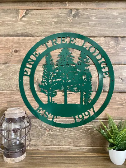 Pine Tree Monogram Sign- Special Buy Family Sign House Sensations Art