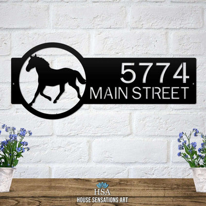 Horse Monogram Address Plaque-Address sign-HouseSensationsArt