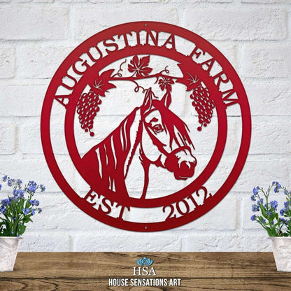 Grapevine Horse Ranch Sign Ranch Sign House Sensations Art   