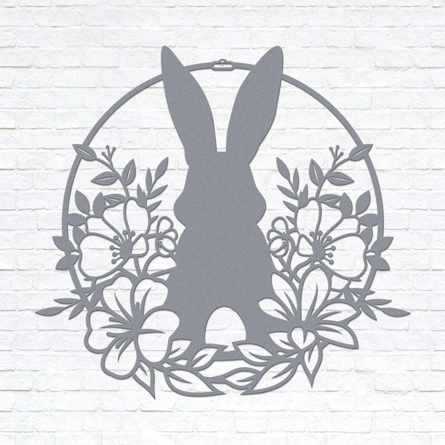 Easter Bunny Signs | Festive Metal Floral Door Hanging Decor - HouseSensationsArt