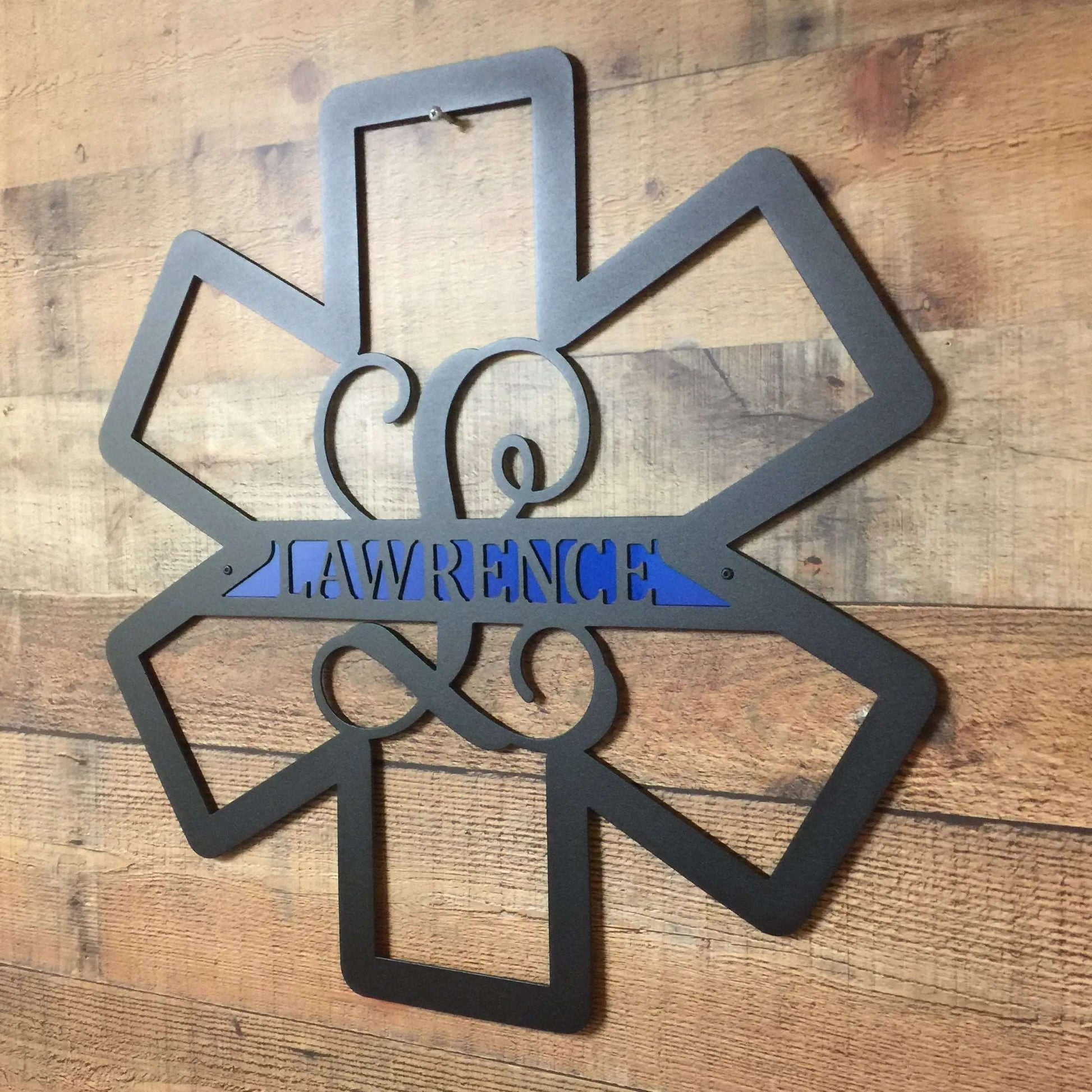 Emergency medical sign – personalized Star of Life address plaque for EMT homes